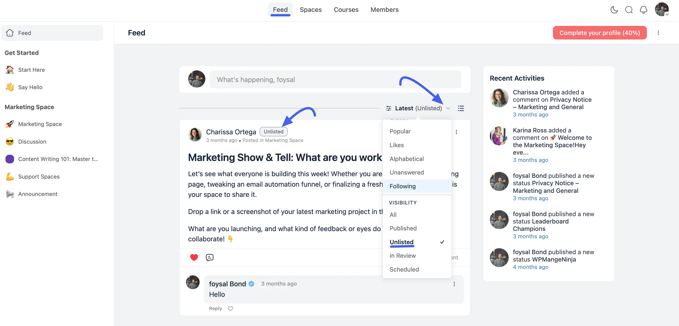 Reviewing Unlisted Posts