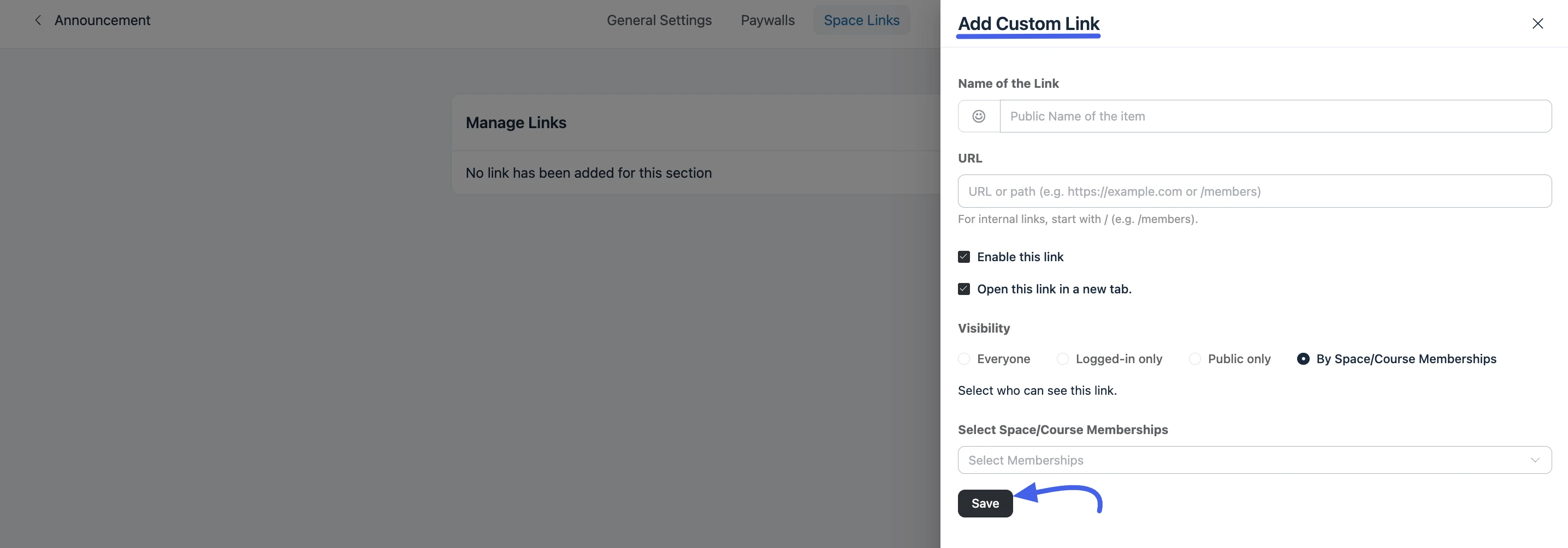 Custom Links