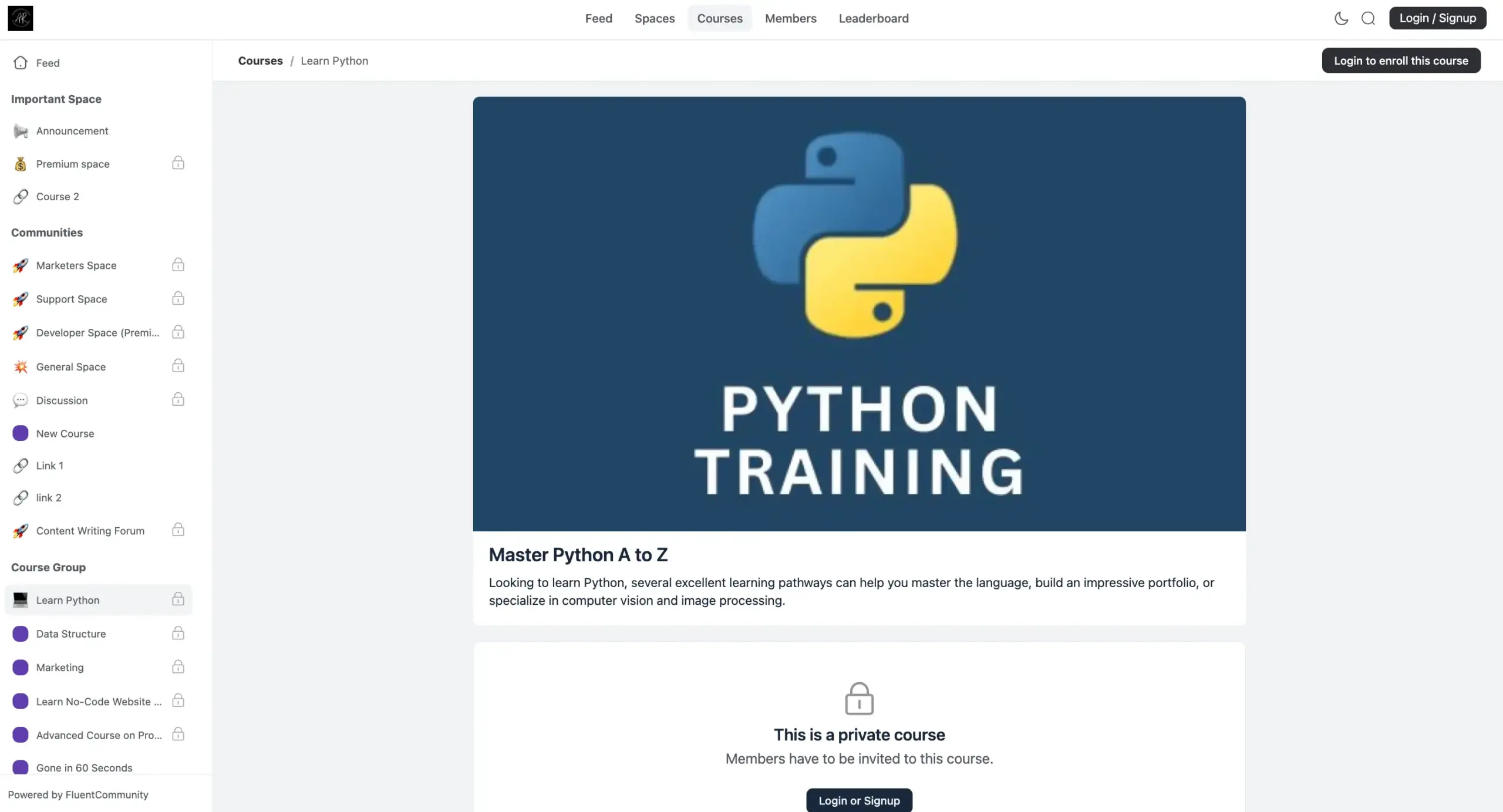 The Not Enrolled Welcome Banner as a visitor sees it on the live course page