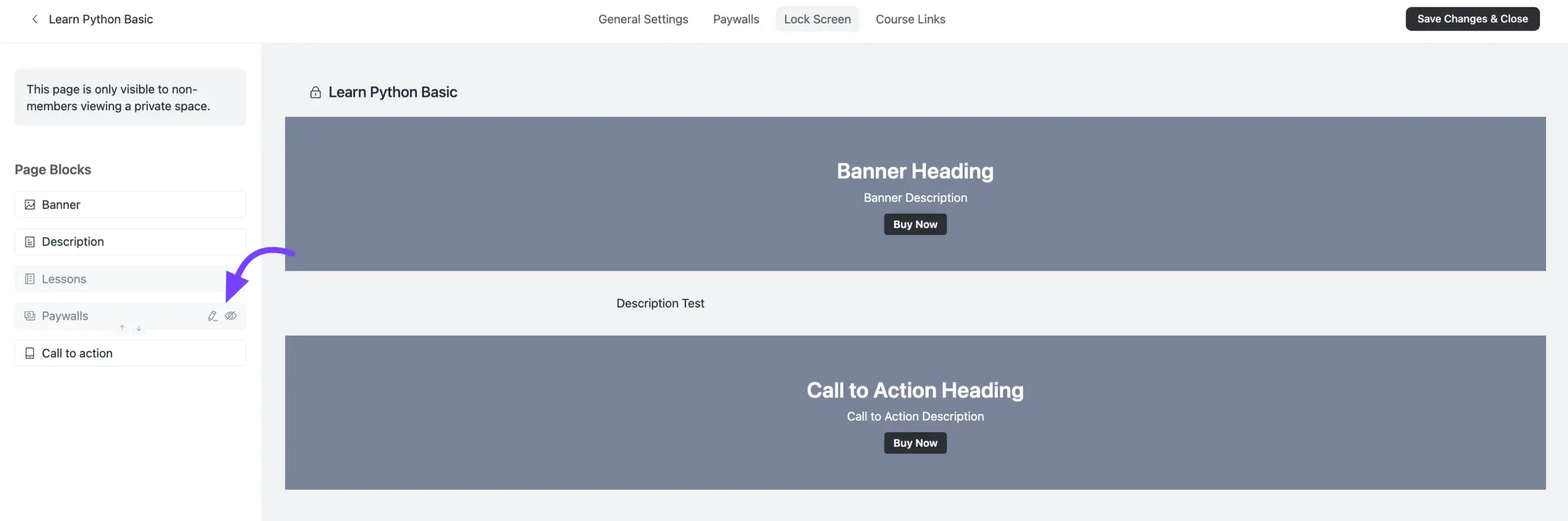 Adding the Paywalls block in the custom lock screen builder