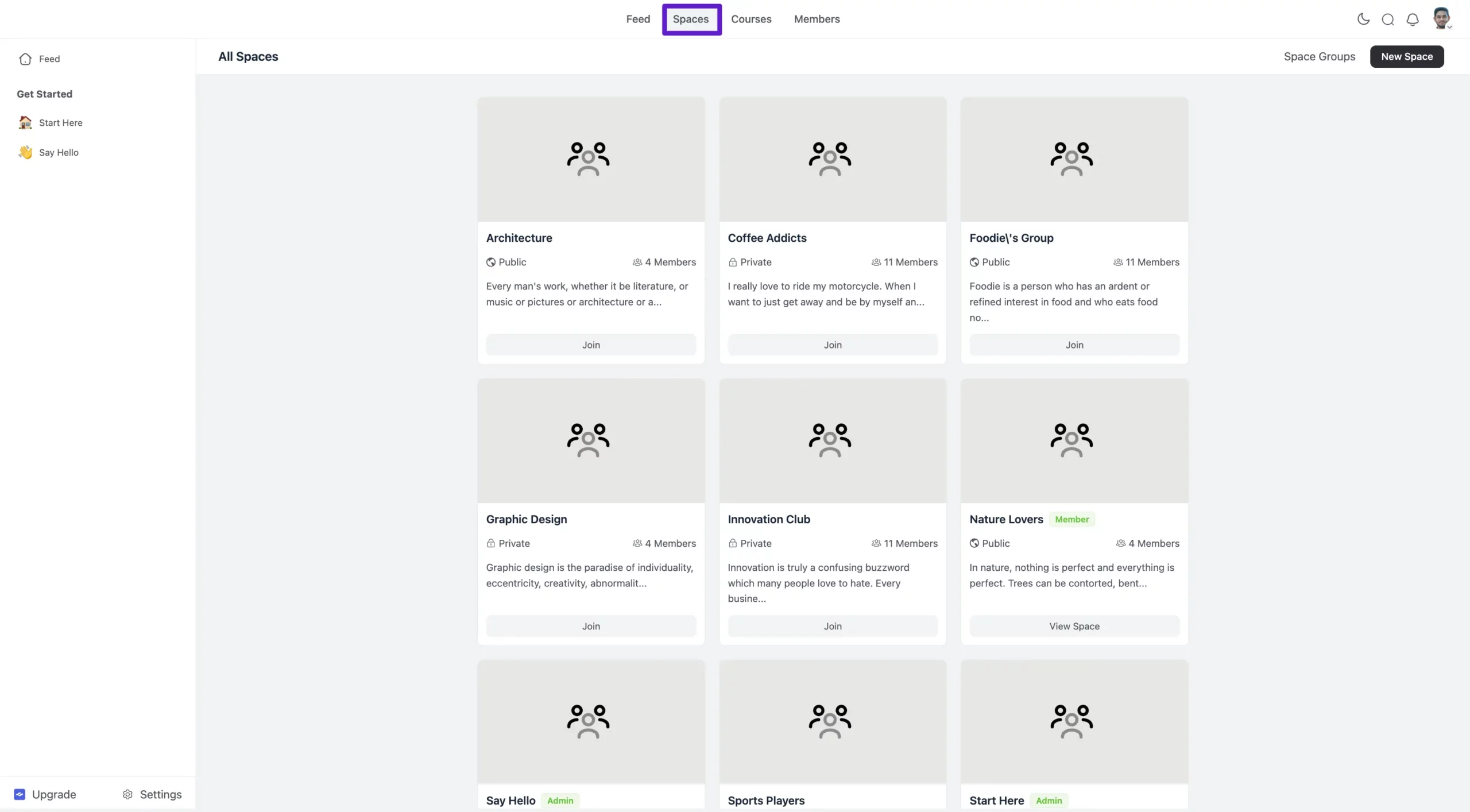 FluentCommunity BuddyBoss Migration - Spaces preview
