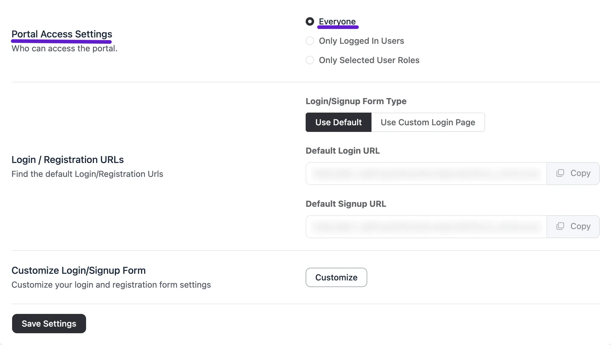The Everyone access option