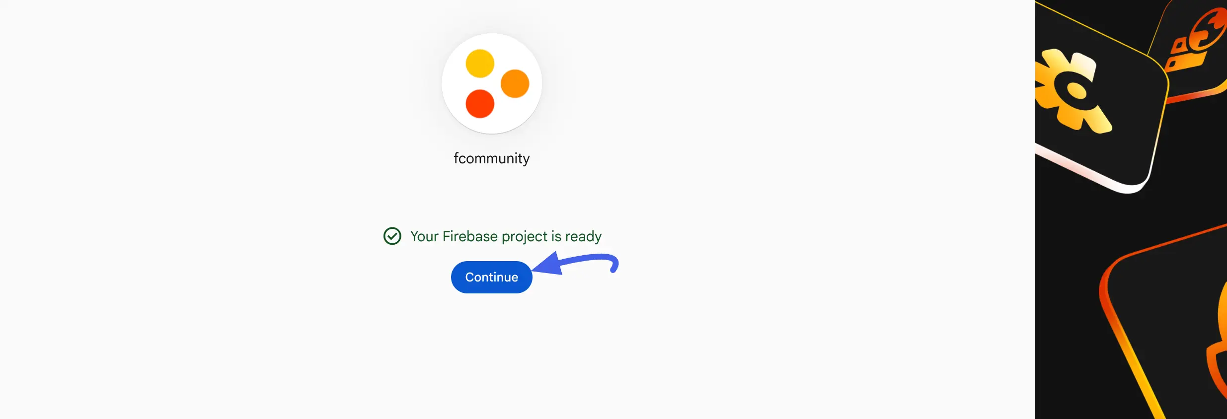 Continue button